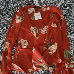 forever 21 wrap blouse